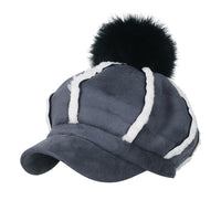 ililily 8-Pannel Solid Color Newsboy Cabbie Cap Suede Duck Bill Flat Hunting Hat