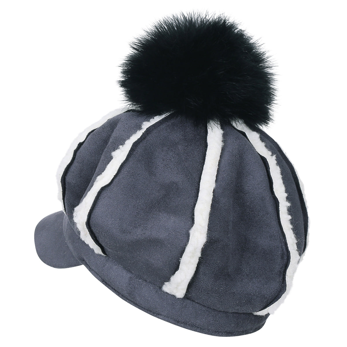 ililily 8-Pannel Solid Color Newsboy Cabbie Cap Suede Duck Bill Flat Hunting Hat