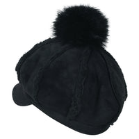 ililily 8-Pannel Solid Color Newsboy Cabbie Cap Suede Duck Bill Flat Hunting Hat