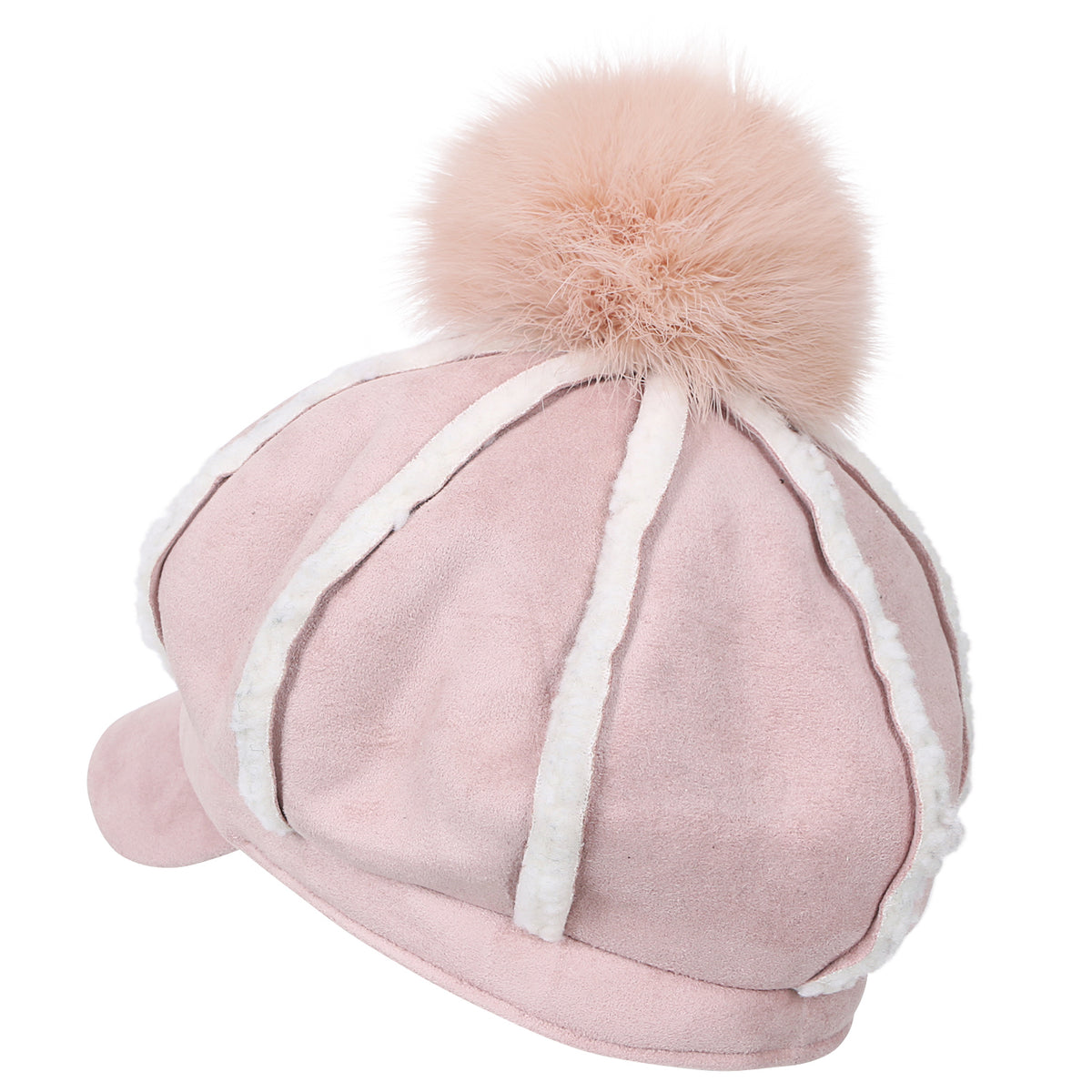 ililily 8-Pannel Solid Color Newsboy Cabbie Cap Suede Duck Bill Flat Hunting Hat