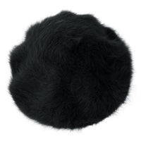 ililily Solid Color Angora French Beret Furry Artist Flat Winter Hat