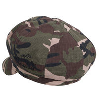 ililily 8-Panel Camouflage Cotton Newsboy Cabbie Cap Duck Bill Flat Hunting Hat