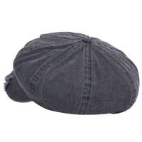 ililily 8-Panel Vintage Distressed Cotton Newsboy Cabbie Flat Hunting Hat
