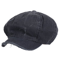 ililily 8-Panel Vintage Distressed Cotton Newsboy Cabbie Flat Hunting Hat