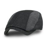 ililily Cotton Denim Paneled Gatsby Newsboy Hat Classic Cabbie Hunting Flat Cap