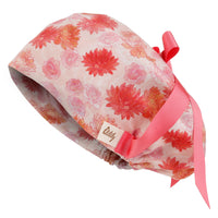 ililily Satin Lined Cute Scrub Cap with Ponytail Ribbon