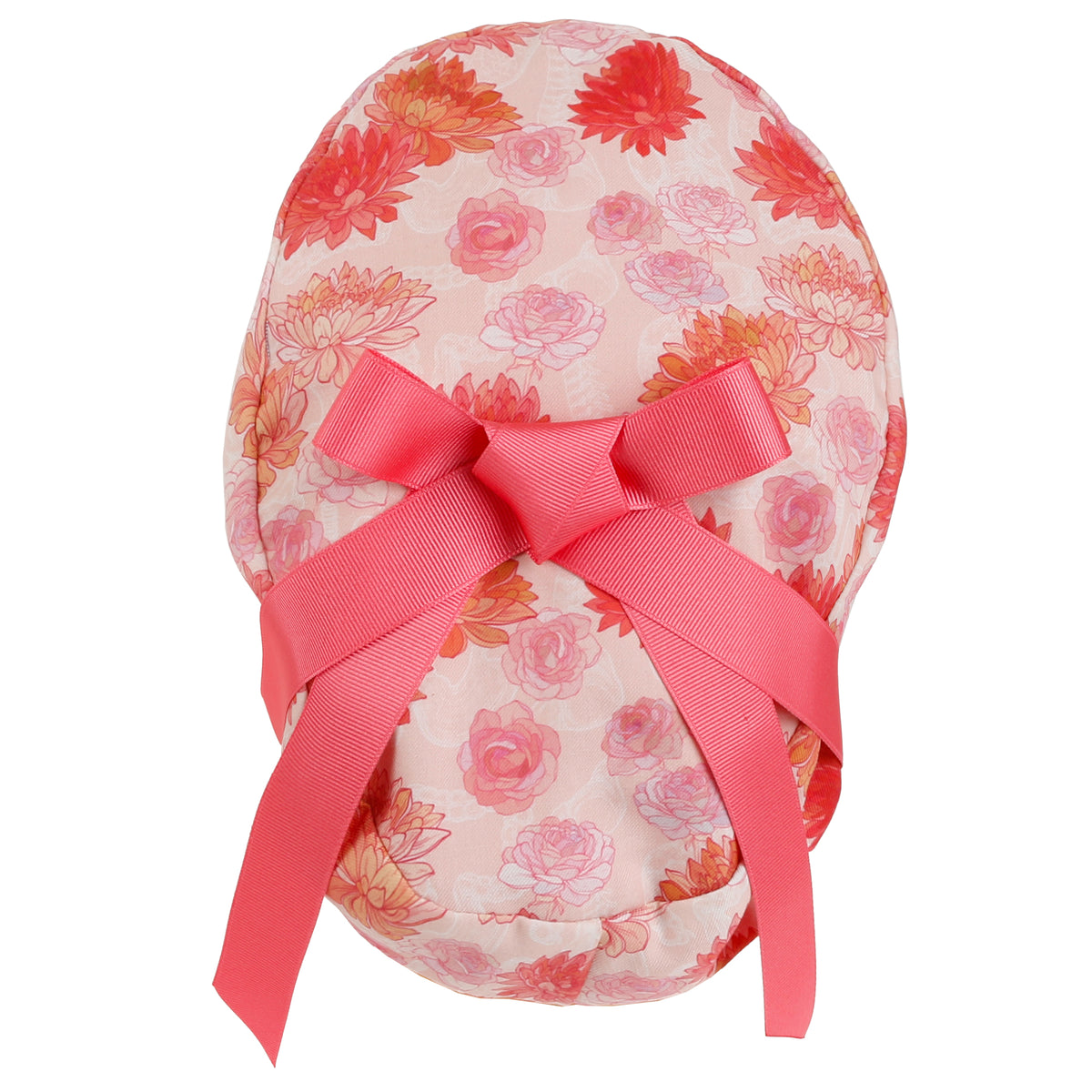 ililily Satin Lined Cute Scrub Cap with Ponytail Ribbon