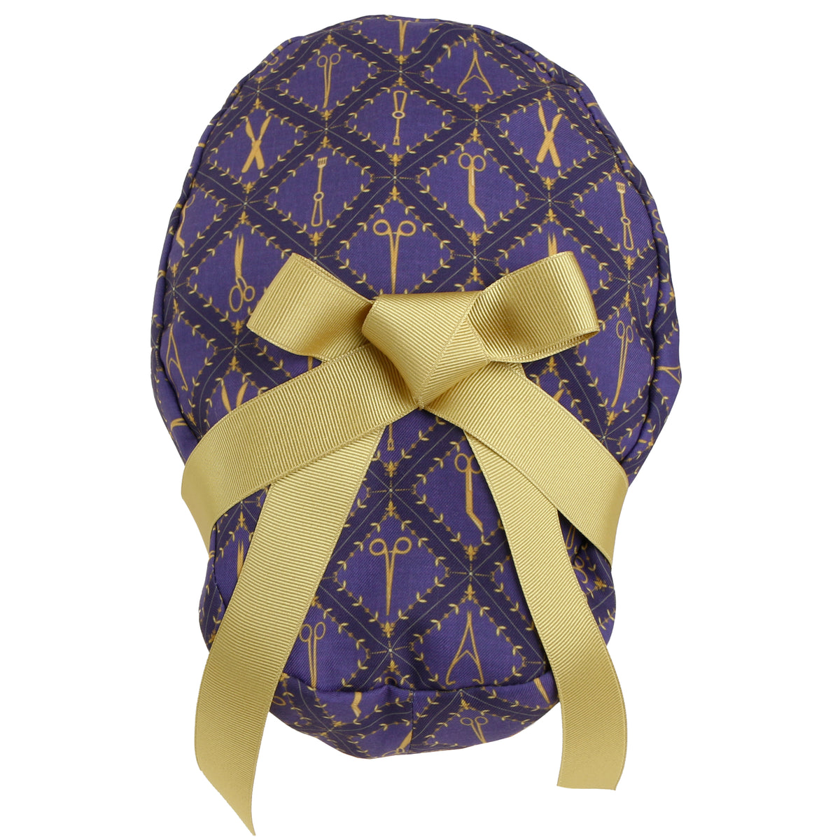 ililily Satin Lined Cute Scrub Cap with Ponytail Ribbon