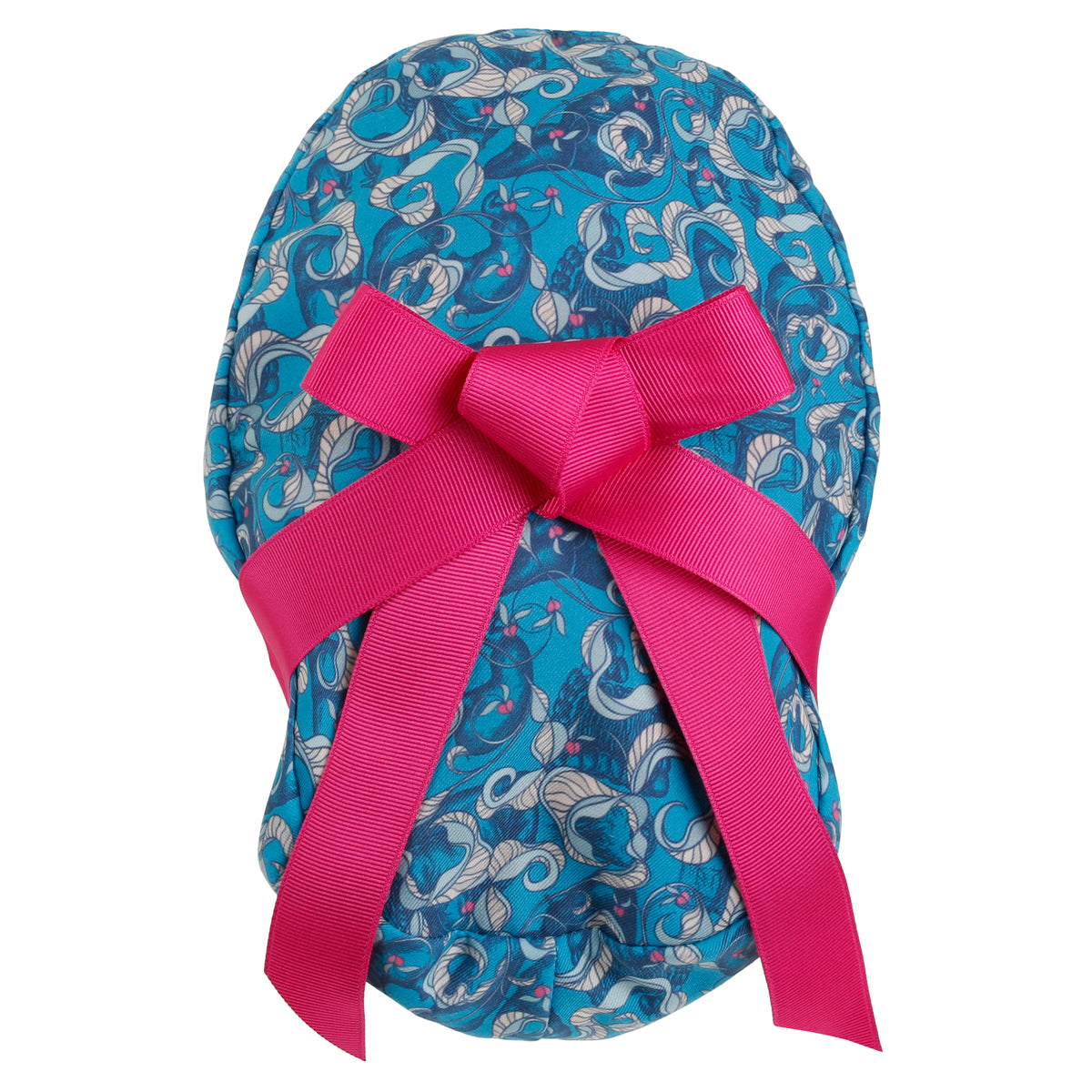 ililily Satin Lined Cute Scrub Cap with Ponytail Ribbon