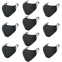 ililily Black Cotton Washable Nose Wired Face Mask Filter Pocket Wide Cover With Filter