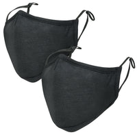 ililily Black Cotton Washable Nose Wired Face Mask Filter Pocket Wide Cover With Filter