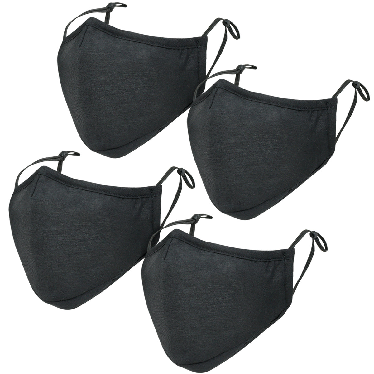 ililily Black Cotton Washable Nose Wired Face Mask Filter Pocket Wide Cover With Filter