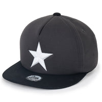 ililily Star Embroidery Black White Trucker Hat Cotton Baseball Cap