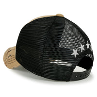 ililily Star Embroidery Black White Trucker Hat Cotton Baseball Cap