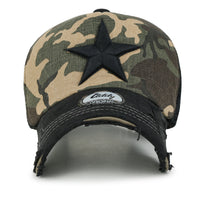 ililily Star Embroidery Black White Trucker Hat Cotton Baseball Cap