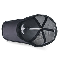 ililily Star Embroidery Black White Trucker Hat Cotton Baseball Cap