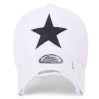 ililily Star Embroidery Black White Trucker Hat Cotton Baseball Cap