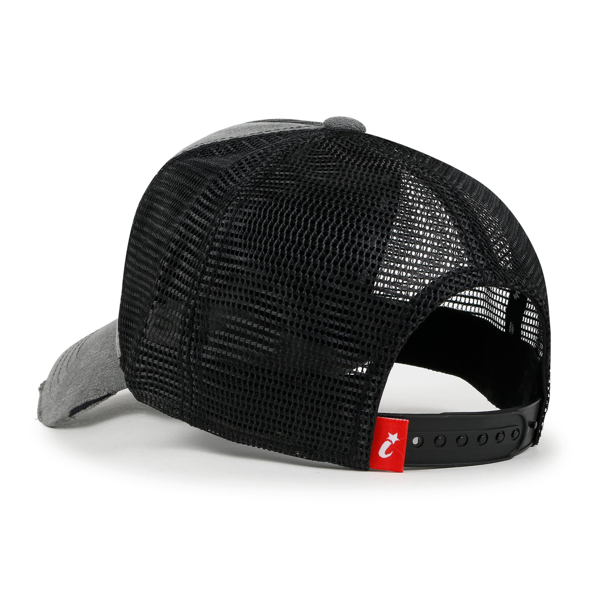 ililily PREMIUM NASA Worm Logo Embroidery Structured Baseball Cap Mesh Back Trucker Hat M / XL