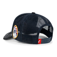 ililily PREMIUM NASA Worm Logo Embroidery Structured Baseball Cap Mesh Back Trucker Hat M / XL