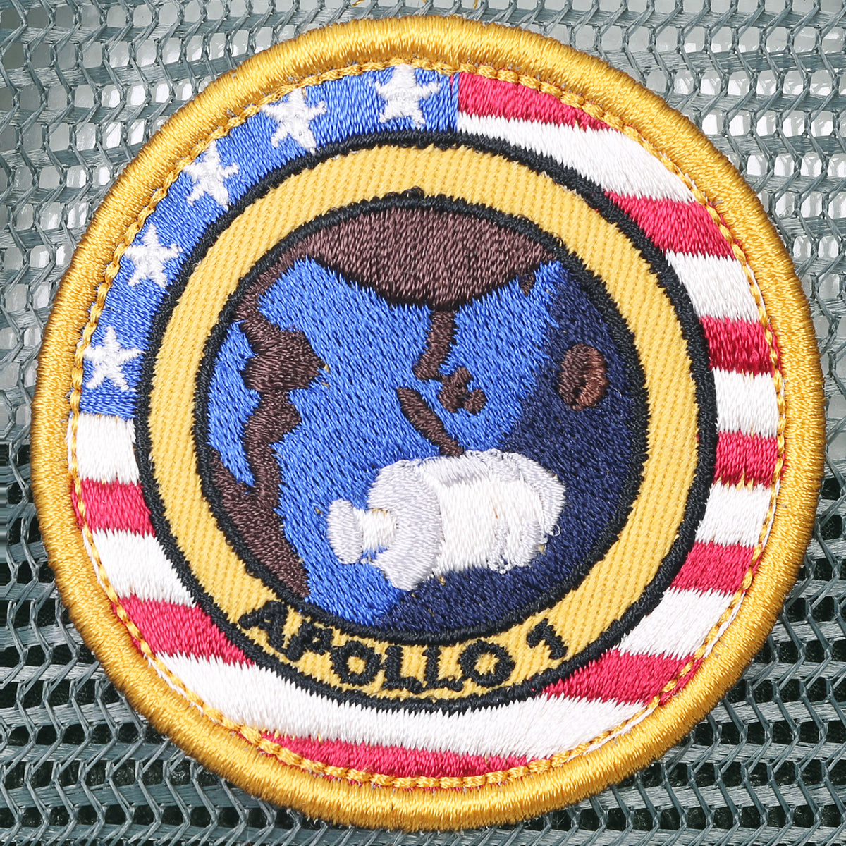 ililily NASA Meatball Logo Embroidery Baseball Cap Apollo 1 Patch Trucker Hat