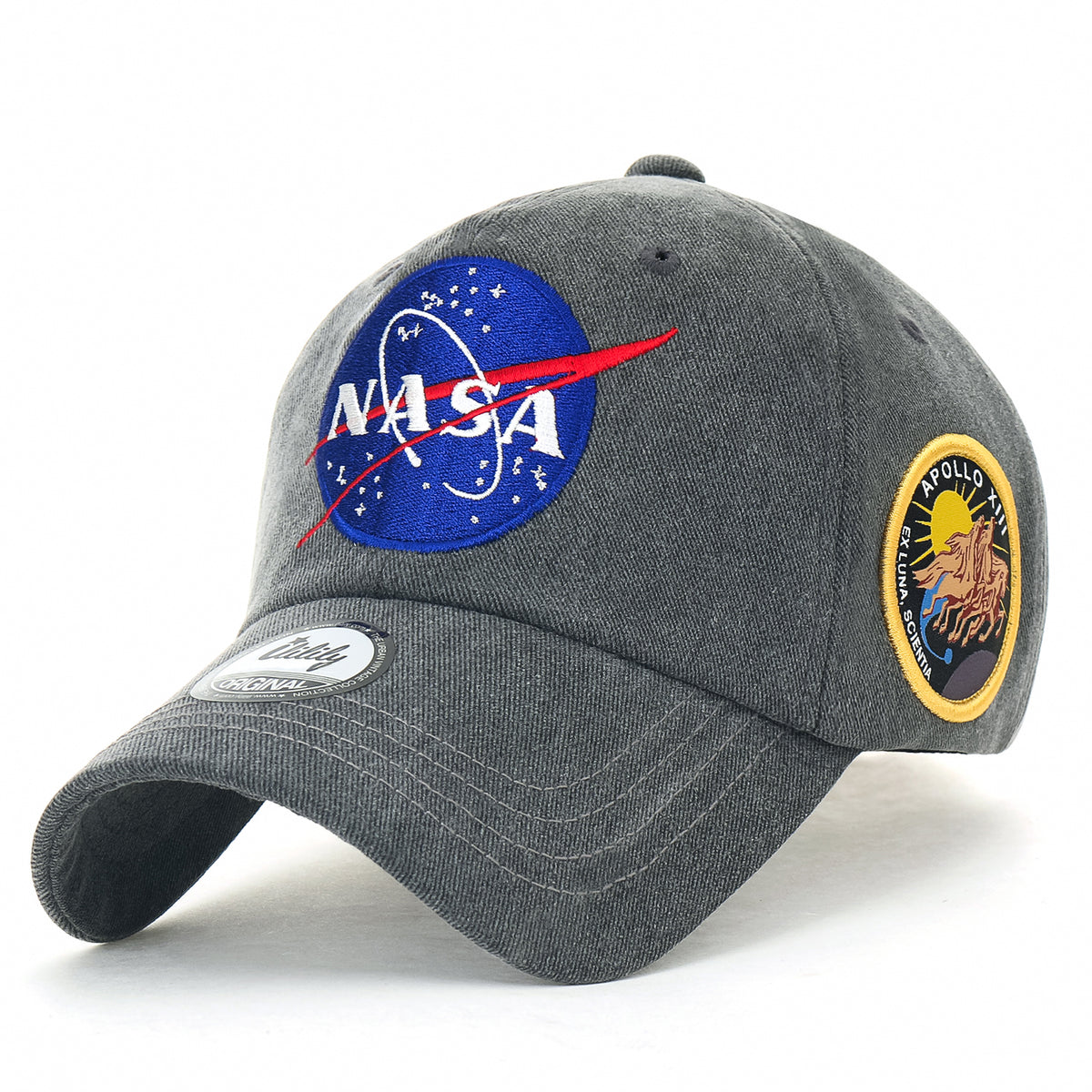 ililily NASA Meatball Logo Embroidery Baseball Cap Apollo 13 Patch Trucker Hat