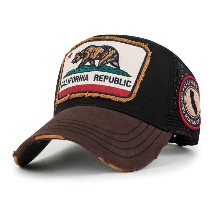 ililily PREMIUM California Bear Embroidered Baseball Cap Vintage Trucker Hat