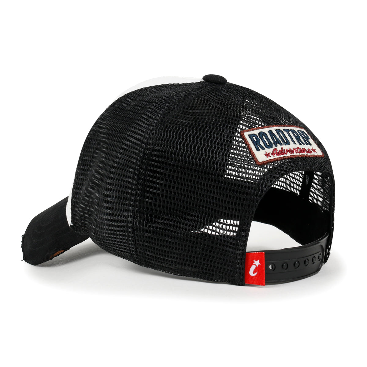 ililily PREMIUM Route 66 Embroidery Baseball Cap Cotton Vintage Trucker Hat