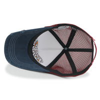 ililily Retro Embroidery Baseball Cap Vintage Distressed Cotton Trucker Hat