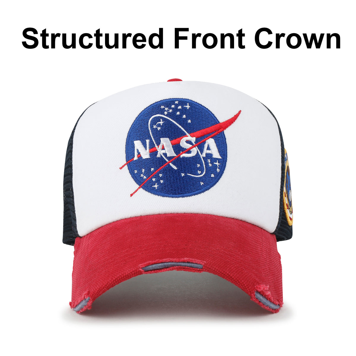 ililily PREMIUM NASA Meatball Logo Embroidery Large Baseball Cap Apollo 1 Patch Hat