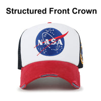 ililily PREMIUM NASA Meatball Logo Embroidery Large Baseball Cap Apollo 1 Patch Hat