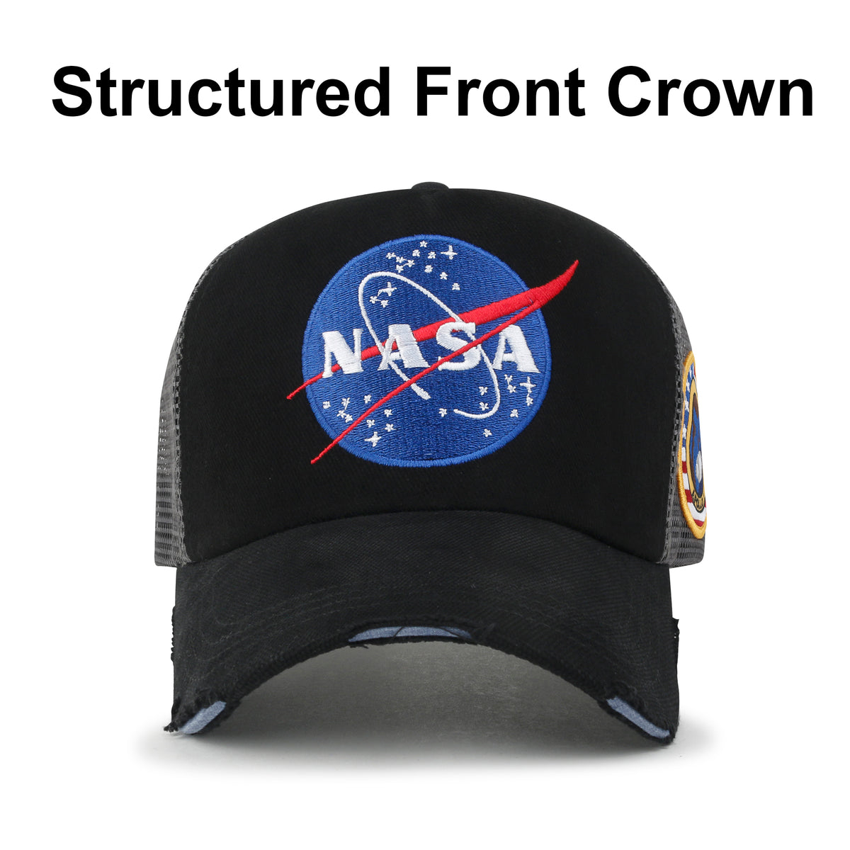 ililily PREMIUM NASA Meatball Logo Embroidery Large Baseball Cap Apollo 1 Patch Hat