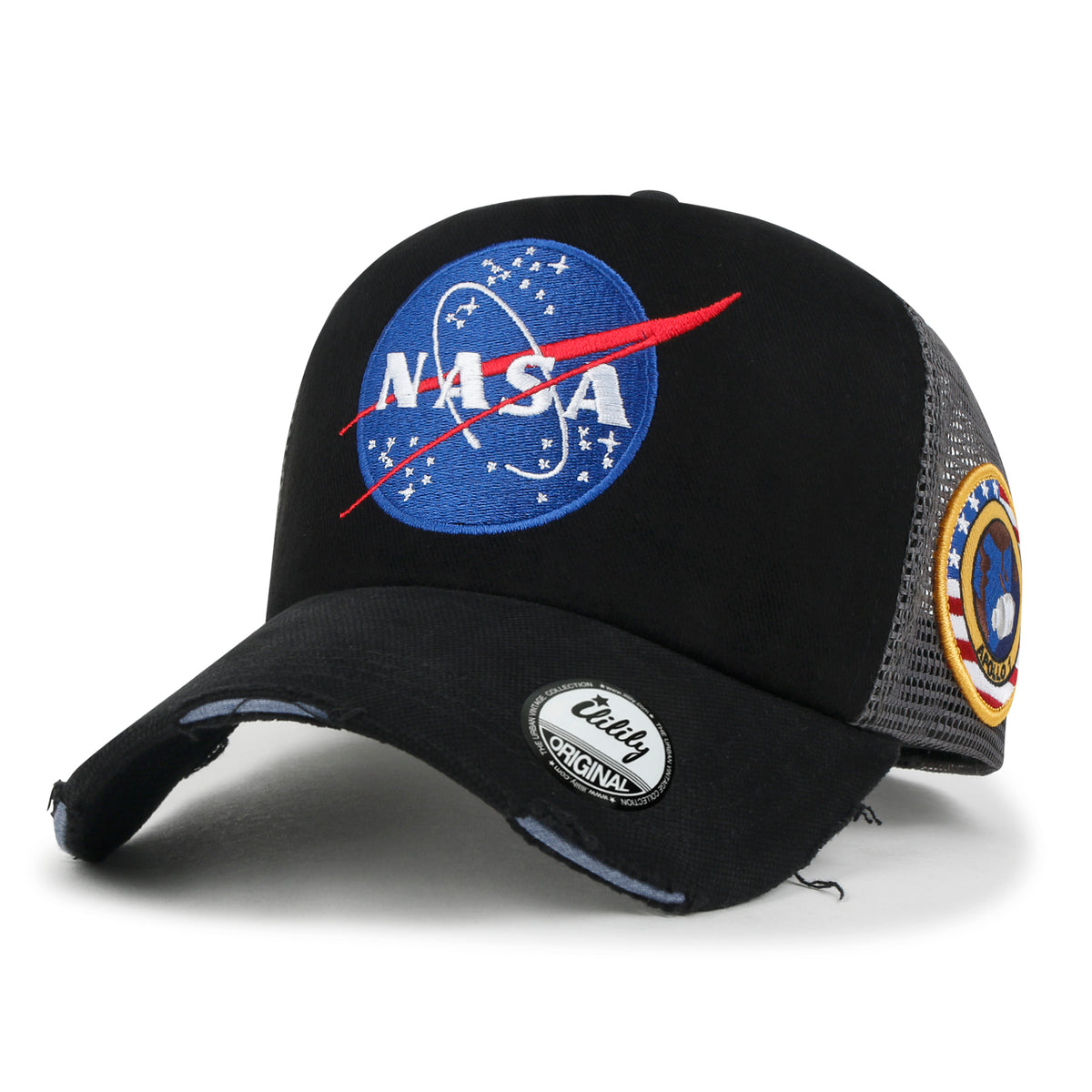 ililily PREMIUM NASA Meatball Logo Embroidery Large Baseball Cap Apollo 1 Patch Hat