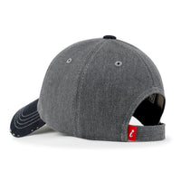 ililily Cotton Denim Crown Strapback Trucker Hat Faux Suede Brim Baseball Cap