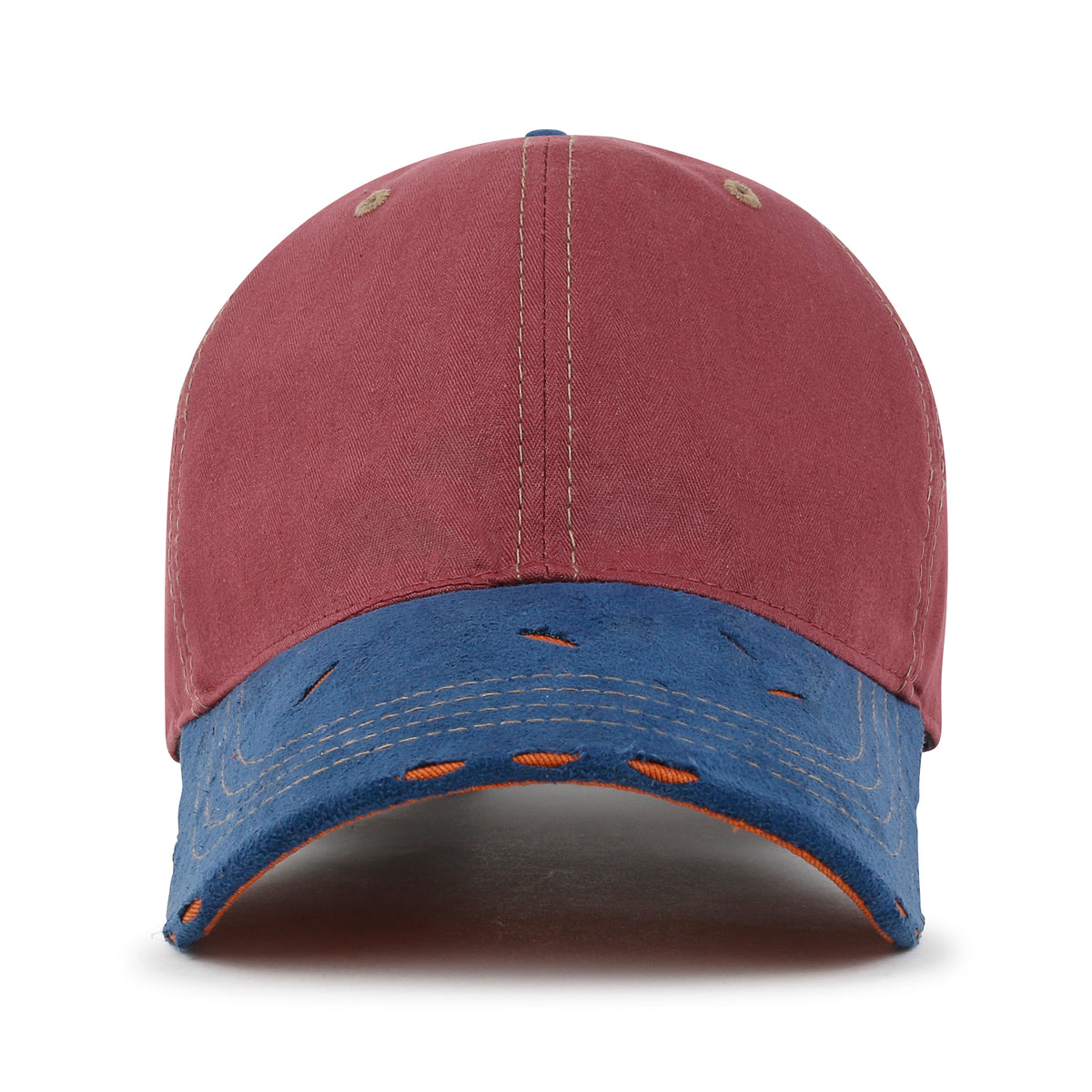 ililily Cotton Crown Strapback Trucker Hat Faux Suede Brim Baseball Cap