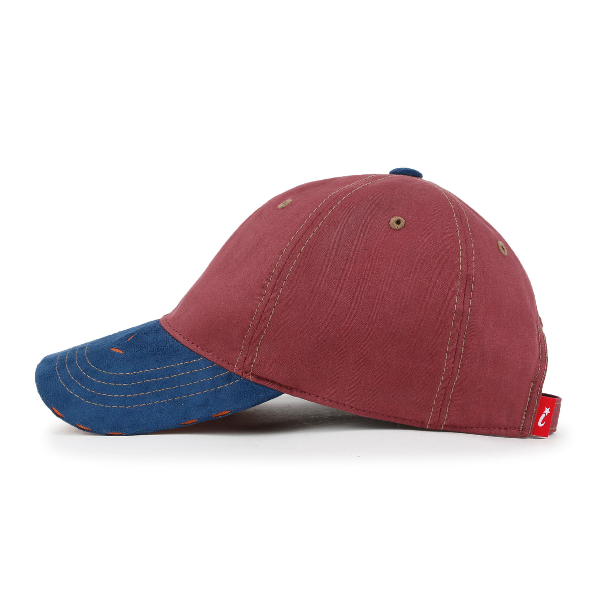ililily Cotton Crown Strapback Trucker Hat Faux Suede Brim Baseball Cap