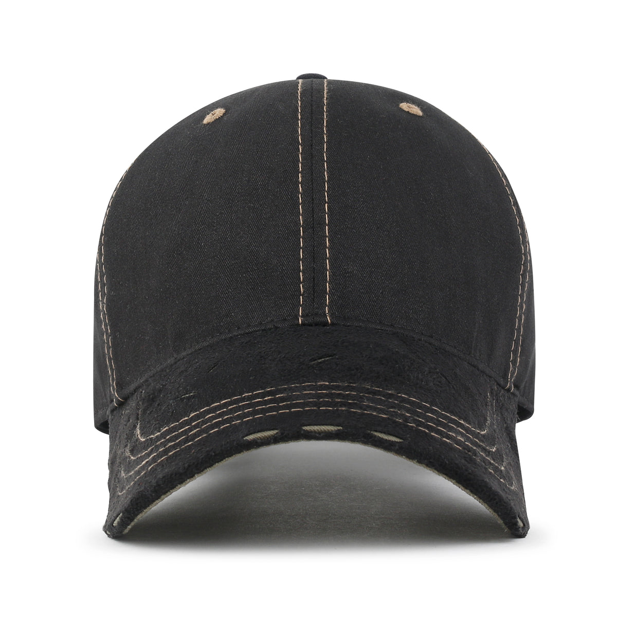 ililily Cotton Crown Strapback Trucker Hat Faux Suede Brim Baseball Cap