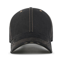 ililily Cotton Crown Strapback Trucker Hat Faux Suede Brim Baseball Cap