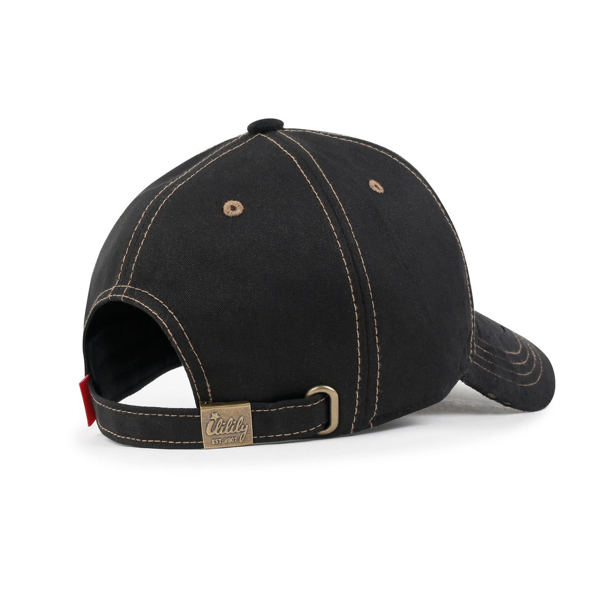 ililily Cotton Crown Strapback Trucker Hat Faux Suede Brim Baseball Cap