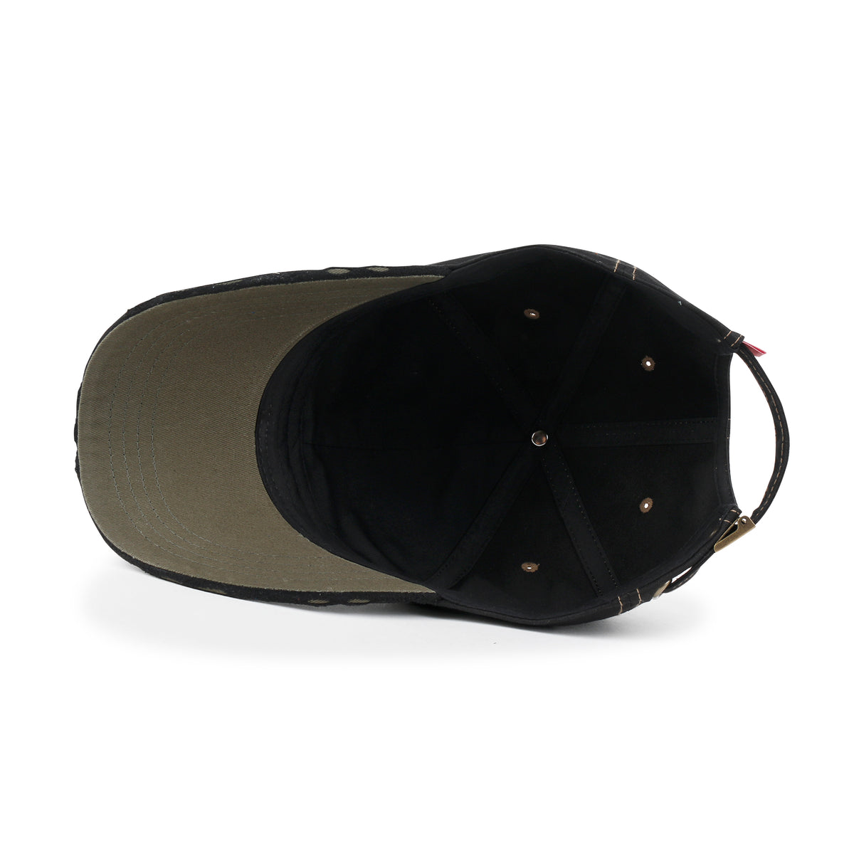 ililily Cotton Crown Strapback Trucker Hat Faux Suede Brim Baseball Cap