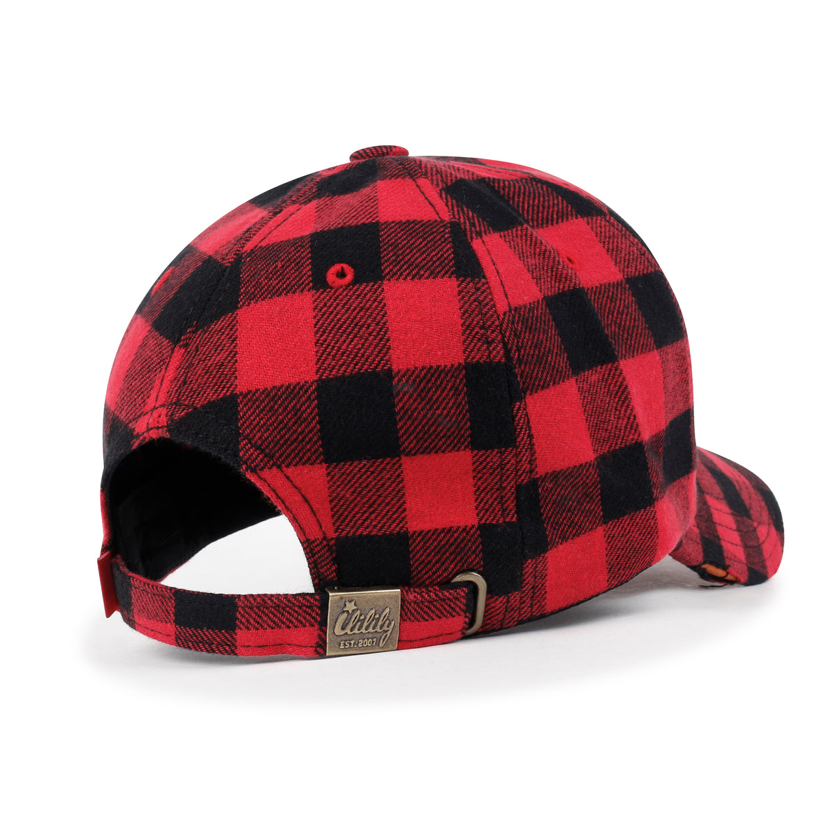 ililily Cotton Flannel Strapback Trucker Hat Checkered Pattern Baseball Cap
