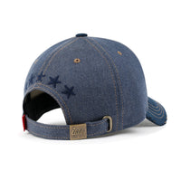 ililily Star Embroidery Cotton Denim Trucker Hat Faux Suede Brim Baseball Cap