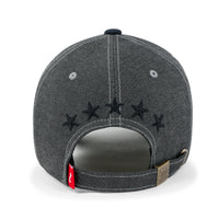 ililily Star Embroidery Cotton Denim Trucker Hat Faux Suede Brim Baseball Cap