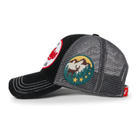 ililily PREMIUM Adventure Patch Structured Trucker Hat Distressed Baseball Cap
