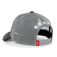 ililily Premium Star Embroidery Structured Crown Vintage Trucker Hat