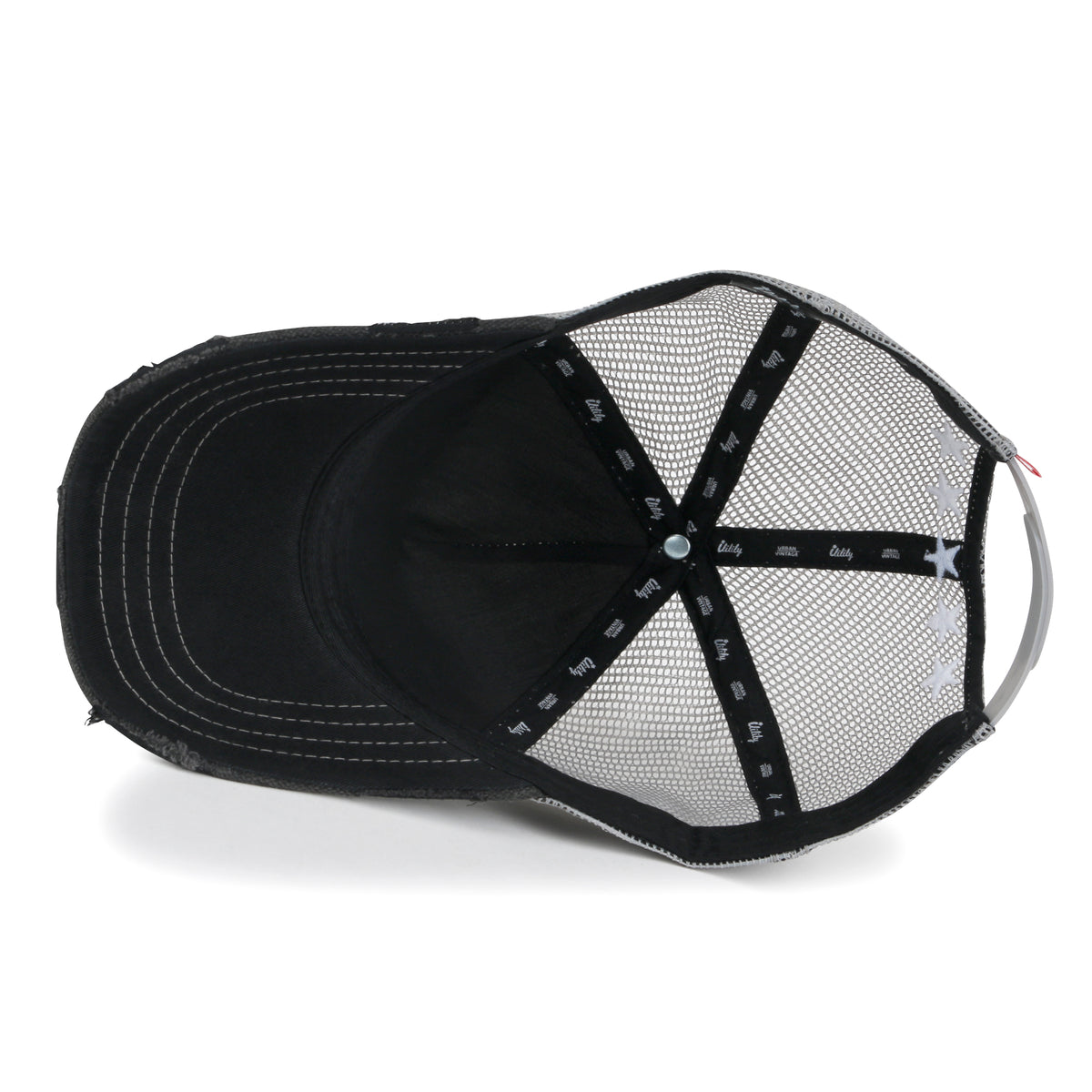 ililily Premium Star Embroidery Structured Crown Vintage Trucker Hat