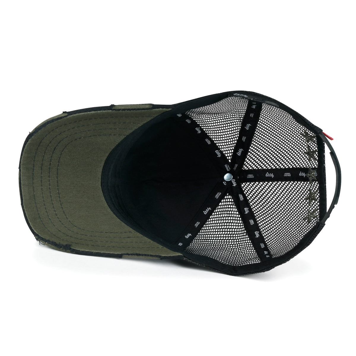 ililily Premium Star Embroidery Structured Crown Vintage Trucker Hat