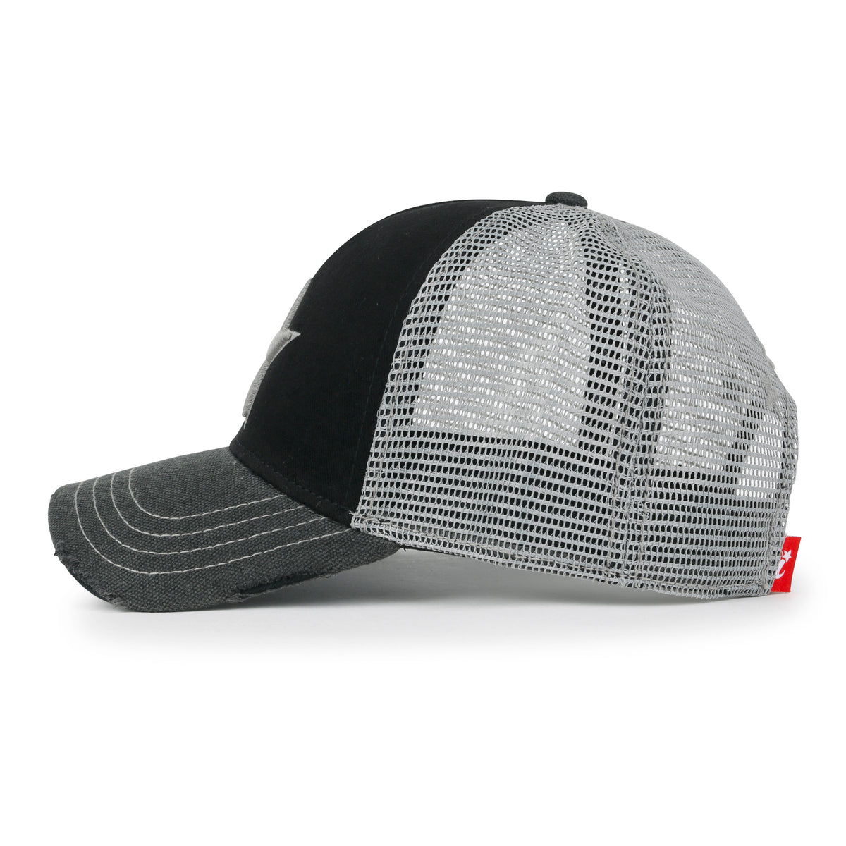 ililily Premium Star Embroidery Structured Crown Vintage Trucker Hat