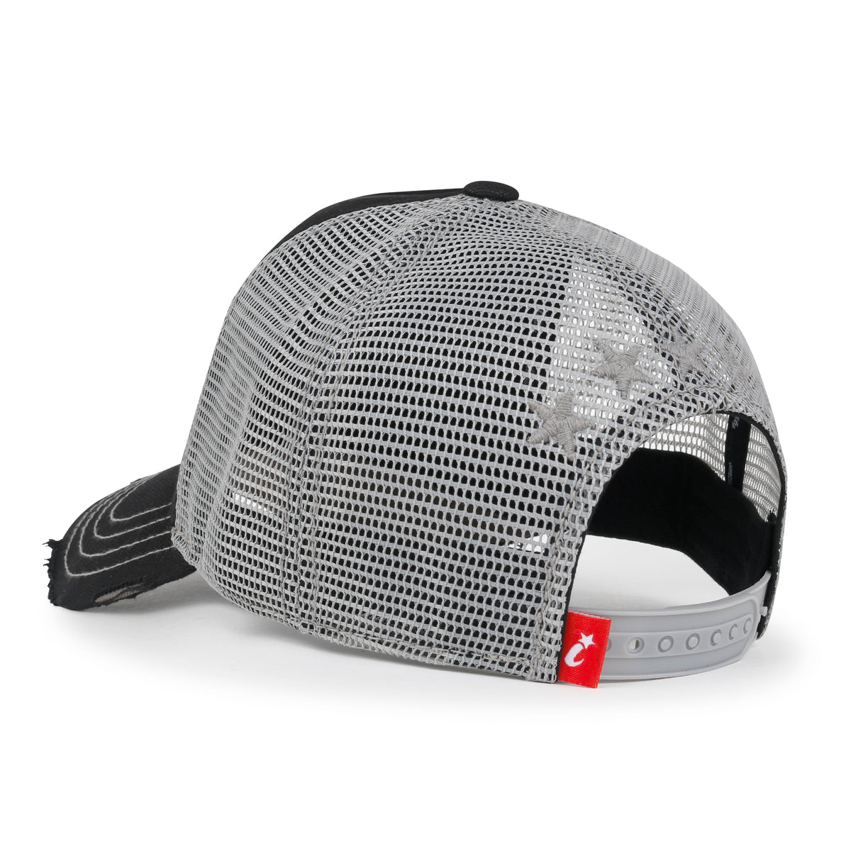 ililily Premium Star Embroidery Structured Crown Vintage Trucker Hat