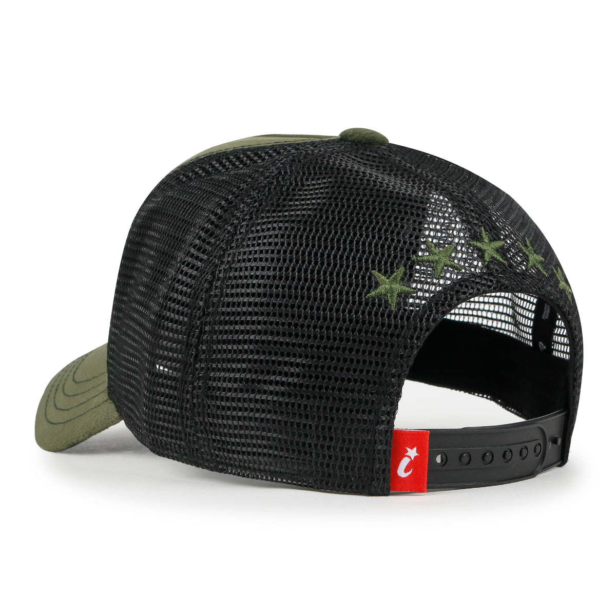 ililily PREMIUM Star Embroidery Baseball Cap Faux Suede Trucker Hat