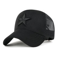 ililily PREMIUM Star Embroidery Baseball Cap Faux Suede Trucker Hat